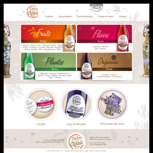 Création de la charte graphique web d'un site vitrine de fabrication de sirops artisanaux