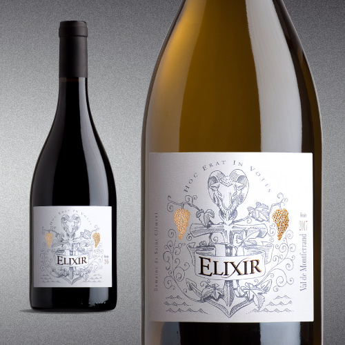 Design du blason et de l'étiquette du vin le plus abouti du Domaine de St Clément, près de Montpellier