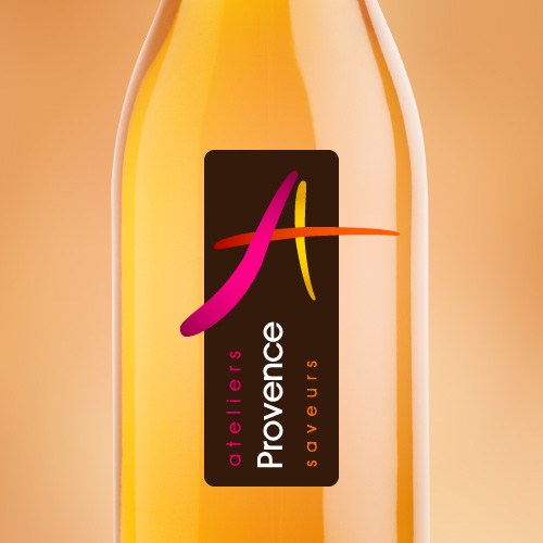 Création du logo de l'entreprise artisanale APS, design de la charte graphique et étiquette pour bouteille