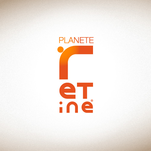 Création du logo Planète Rétine, Congrès de chirugie rétinienne à Montpellier - Logo composé à la manière d'un test de vision