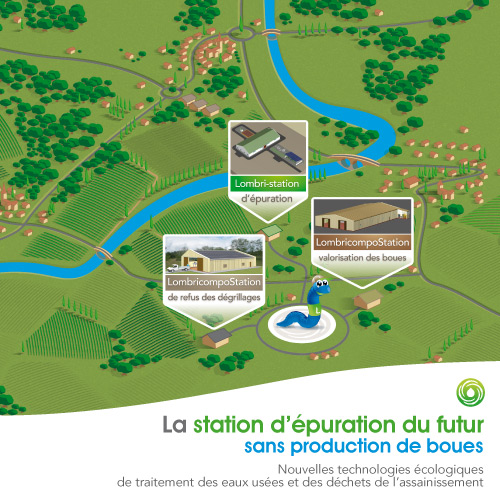 Illustration de couverture d'une chemise-pochette avec fiches - Lombritek éco-innovation - Montpellier