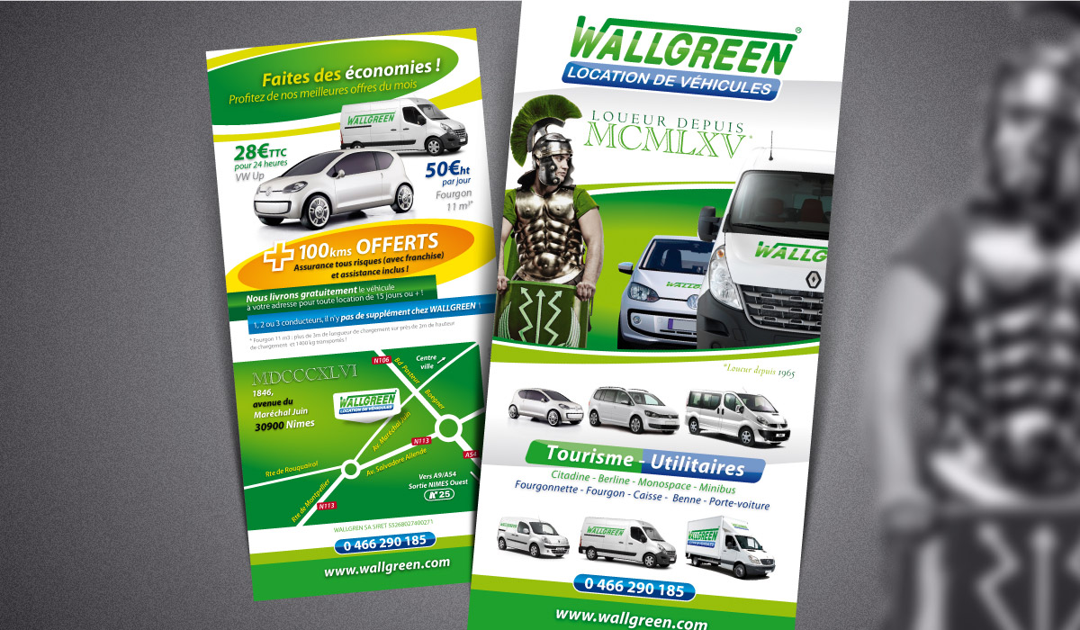 Création du flyer commercial pour Wallgreen Montpellier - Design Pygmalis Graphiste à Montpellier